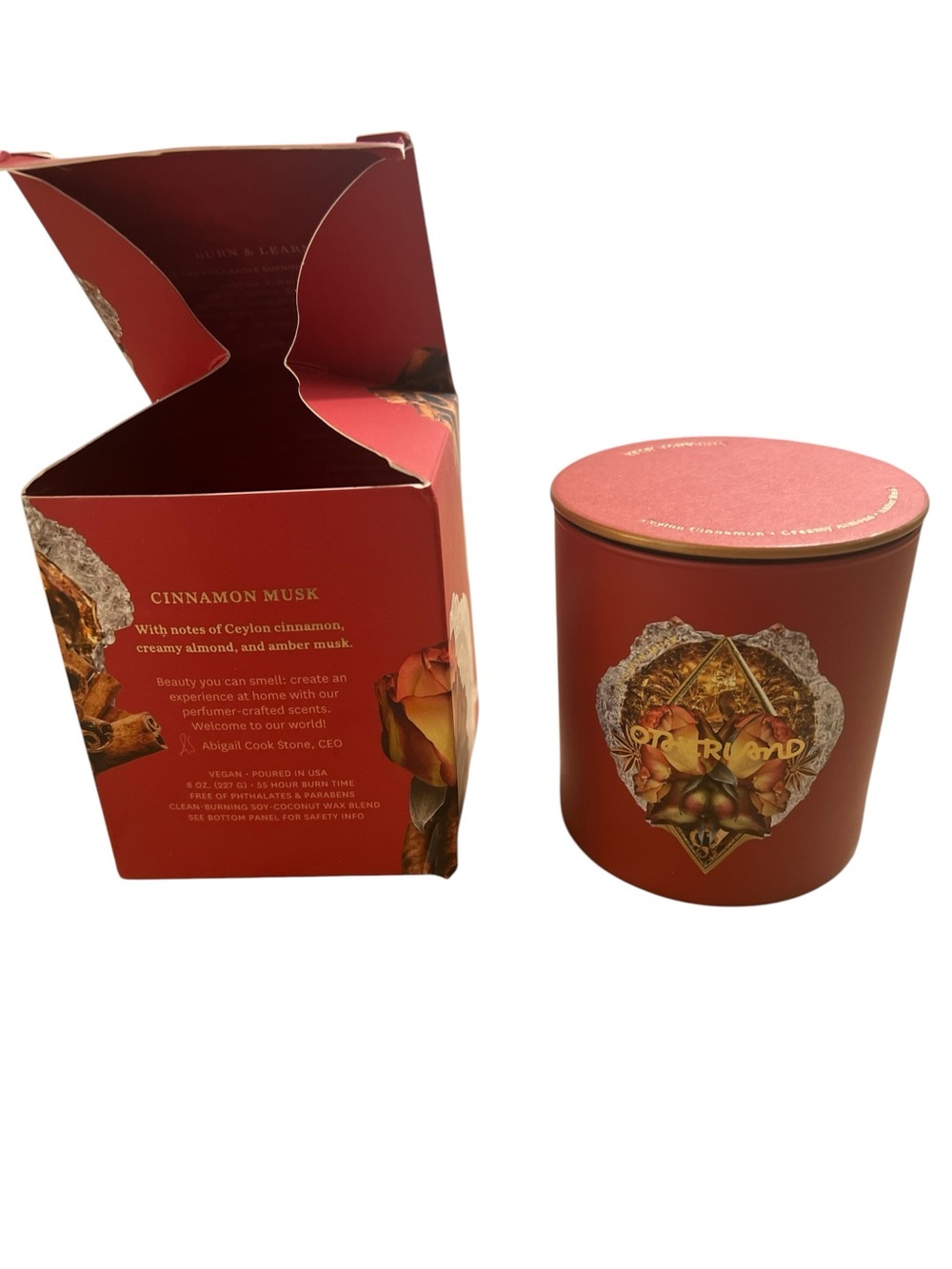 Cinnamon Musk Scented Candle - Red
